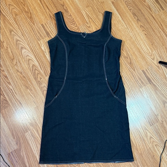 Bali Dresses & Skirts - Bali Dark Blue Stretch Denim Sleeveless Shift Dress - Size L